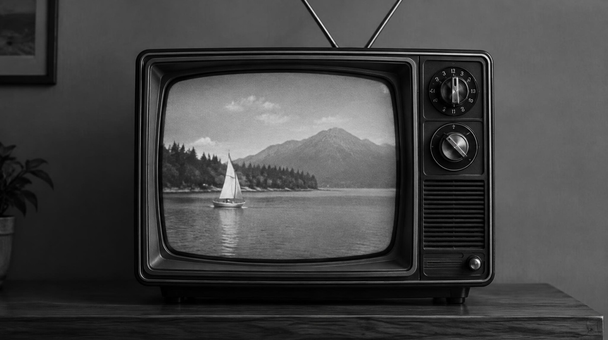 old black and white television